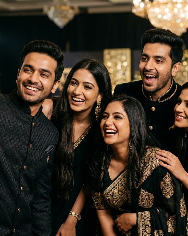 Young creators laughing as they take a selfie together